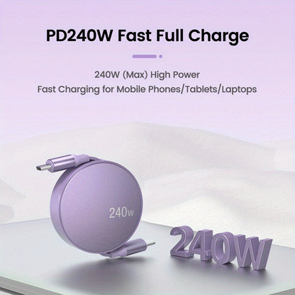 Type C to C Retractable Fast Charging Cable