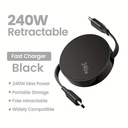 Type C to C Retractable Fast Charging Cable