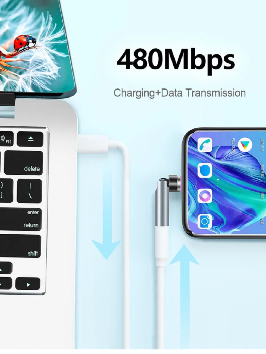 540° Degree Rotating Magnetic Wire Fast Charging
