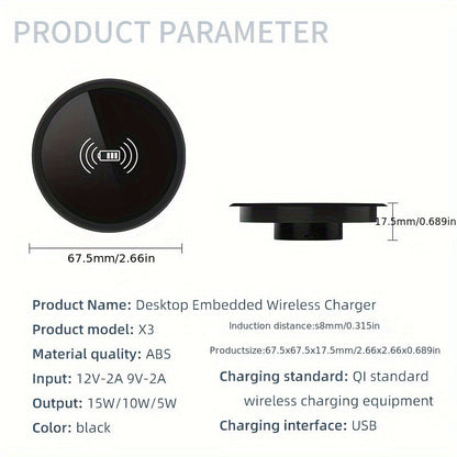 Built-in Desktop Wireless Charger
